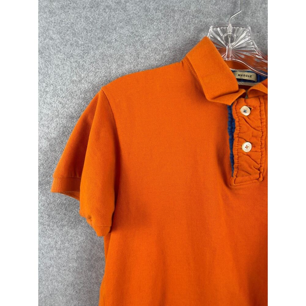 Abercrombie & Fitch Muscle Polo Shirt Youth L Orange Short Sleeve Preppy - Picture 2 of 9